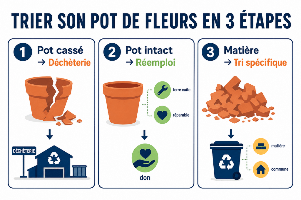 Trier son pot de fleurs en 3 étapes