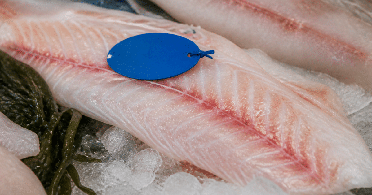 Filet de poisson frais portant étiquette bleue certifiée MSC